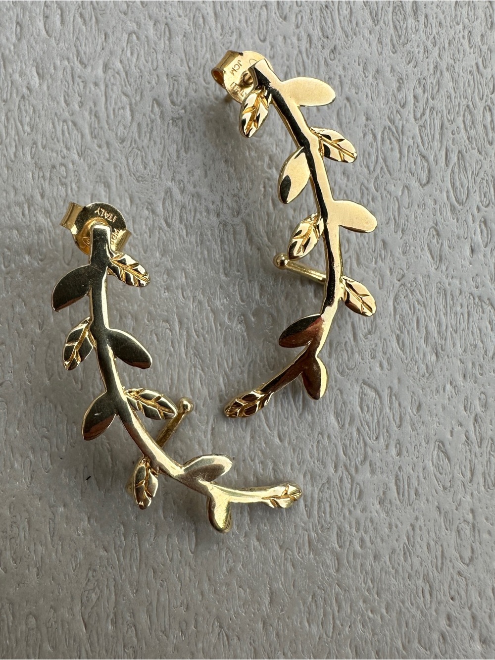 Gold Leaf Ear Climbers - Women Jewelry